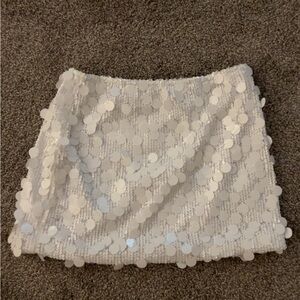 Elegant White Sequin Skirt